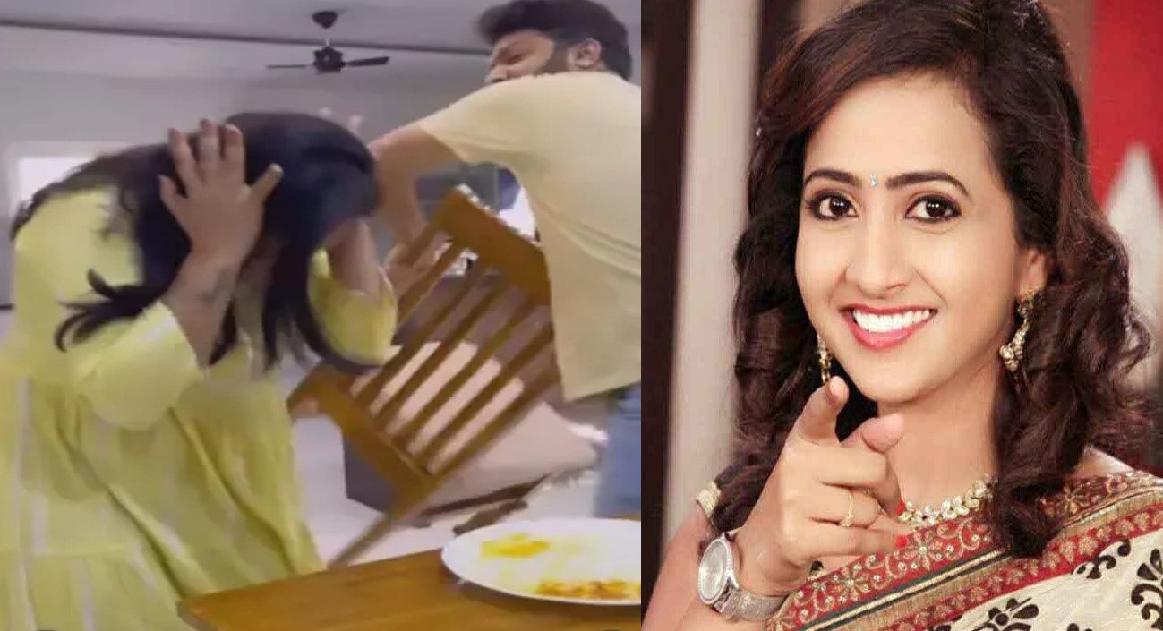 anchor lasya and her husband fight in shoot location